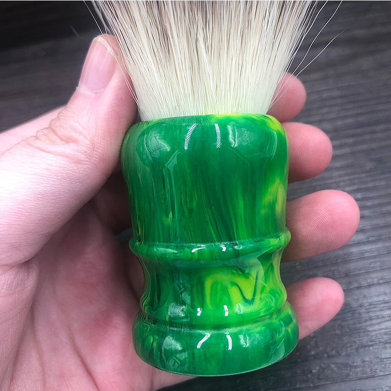 dscosmetic 24mm 26mm soft synthetic hair knots green resin handle Men's Shaving Brush traditional wet shaving tool