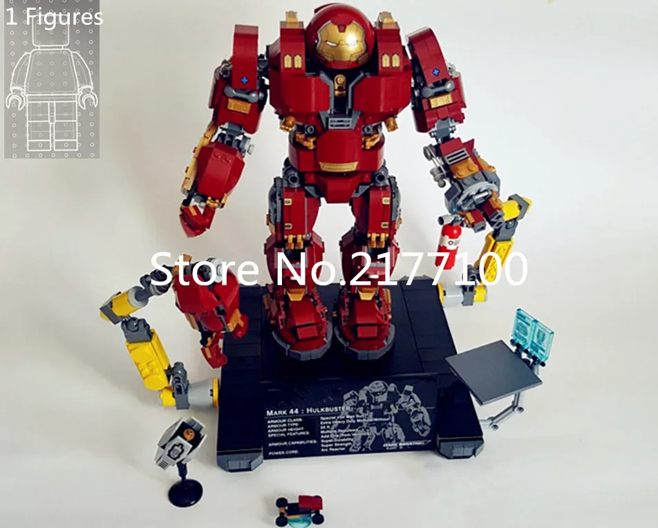 

New Decool 7134 Super Heroes Series The Hulkbuster: Ultron Edition Model Building Blocks Compatible 76105 classic mark 44 Toys