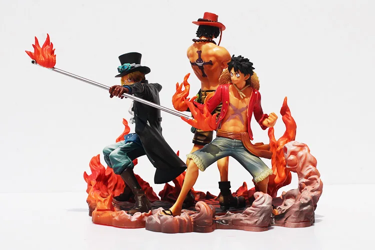 Аниме one piece DXF Луффи туз сабо из ПВХ Фигурки игрушки Коллекционная модель игрушки куклы 3 шт./компл. в коробке