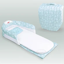 Корея Стиль Синий одуванчик разделенная кровать с светильник музыка многофункциональная помощь BB сон дорожная сумка 0-12 месяцев детская кроватка