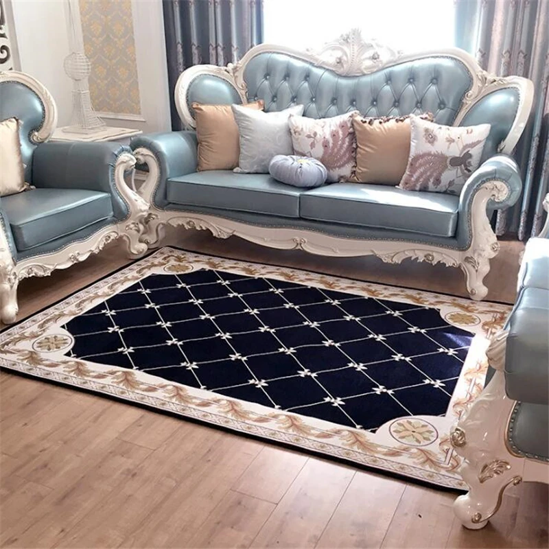 Elegant European Carpet Custom Living Room Sofa Coffee Table Mat Elegant European Carpet Custom Living Room Sofa Coffee Table Mat Plastic Slip Hotel Bedside Study Bedroom Absorbent Mats