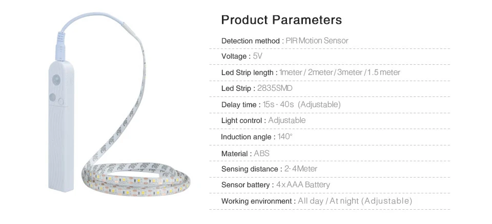 PIR Беспроводной движения Сенсор светодиодный ночник RGB 2835 SMD светодиодный настенный светильник 1 м 2 м 3 м Спальня шкаф, кухня, кабинет