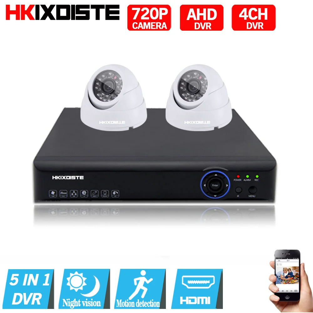 4CH AHD 5 в 1 безопасности DVR Системы HDMI 2*720 P 2000TVL AHD Indoor CCTV Камера 1.0MP AHD комплект видеонаблюдения Многоязычная AHD DVR