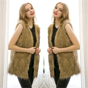 

fur gilet girls fox fur jacket imitation fox fur long vest faux fur coat sleeveless