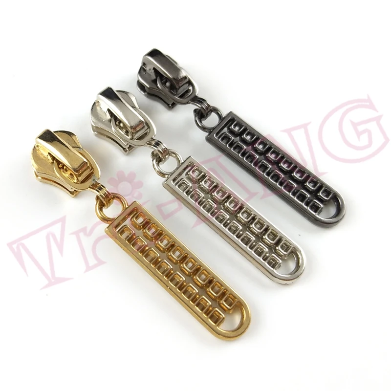

(20pcs/lot) Metal Plating 5# 8# Abacus Shape Zipper Sliders for Metal/Resin/Nylon Zippers Handbags/Clothes Accessories