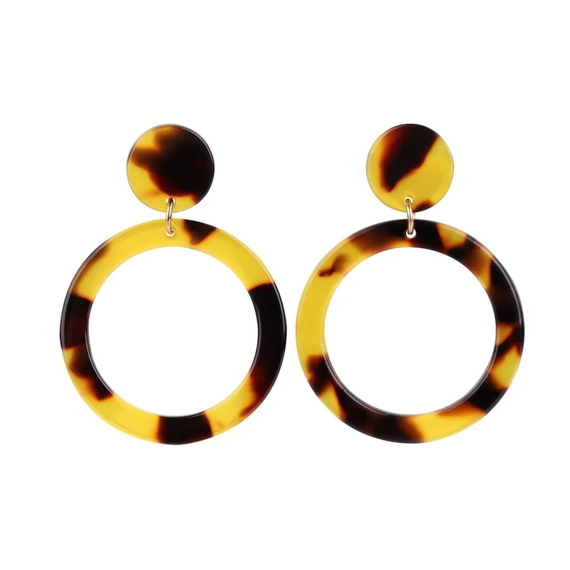 

WOOASIS Accessories Leopard Acrylic Resin Oval Dangle Earrings For Women Geometry Square Earrings Fashion Jewelry Gift