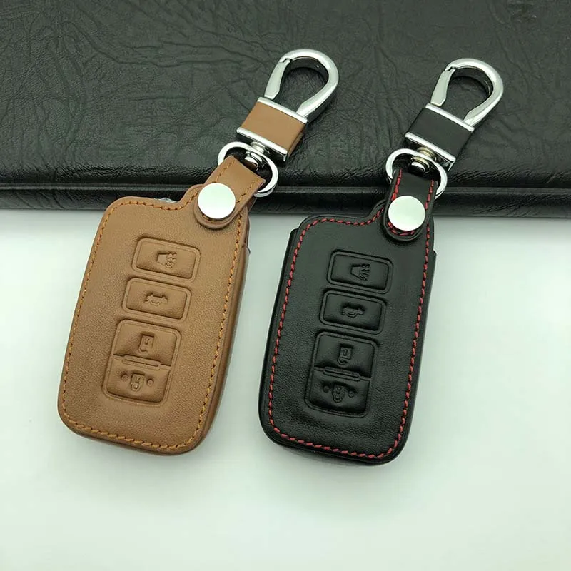 Genuine Leather Key Cover Fob Keychain Cases Holder For Toyota