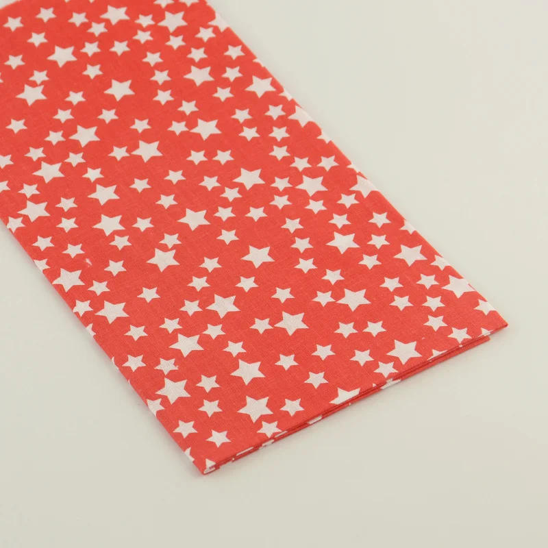 

1 piece printed cotton fabric red five-pointed star designs patchwork 50cmx50cm pre-cut fat quarter tissue quilting sewing