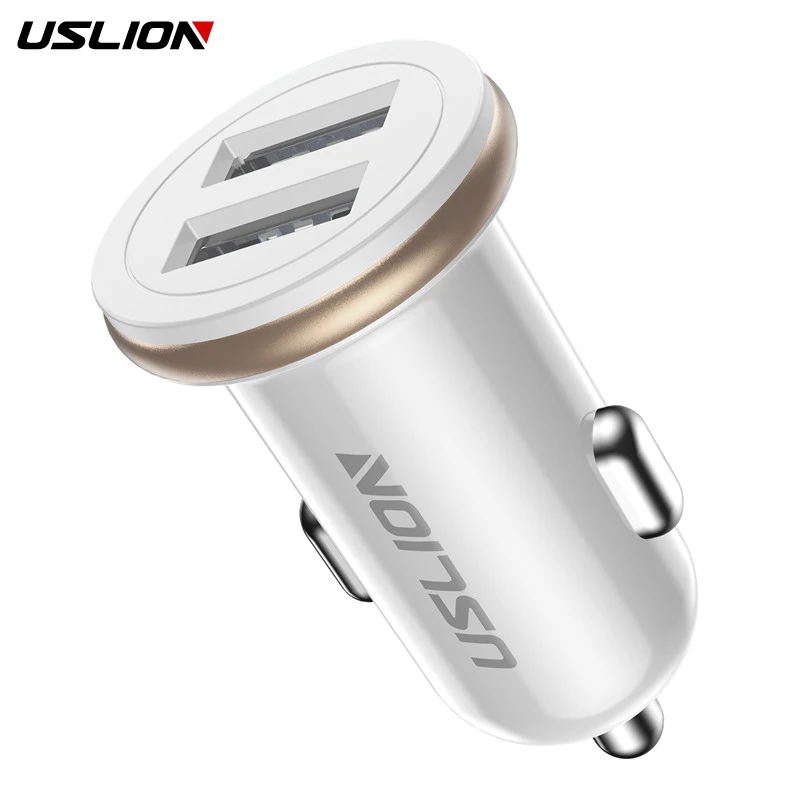 

USLION Smart Mini USB Car Charger Adapter 5V 2.1A Car Fast USB Charger Mobile Phone Charging Auto Charge Dual Charger For iPhone