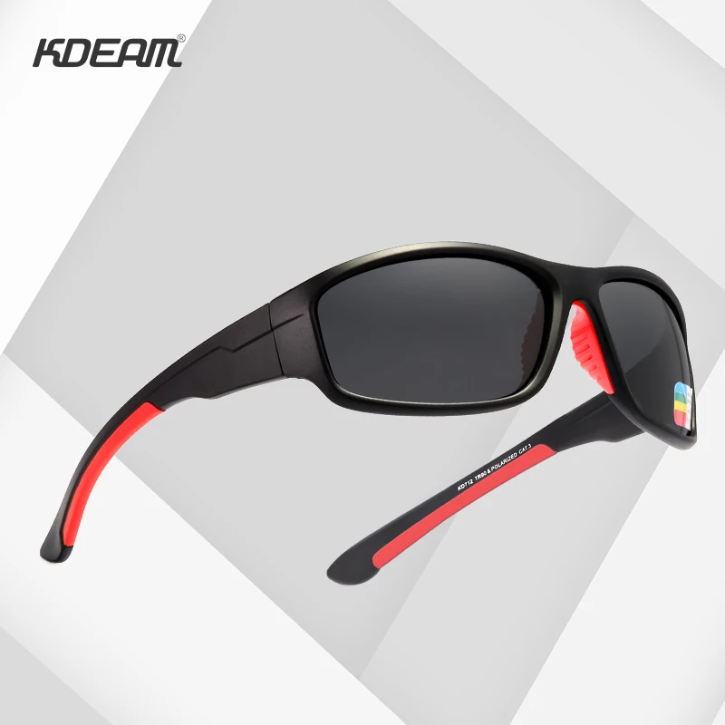 

KDEAM Unbreakable TR90 Sport Sunglasses Men Excellent Outdoor Driving Glasses Suit for Any Face Shades KD712