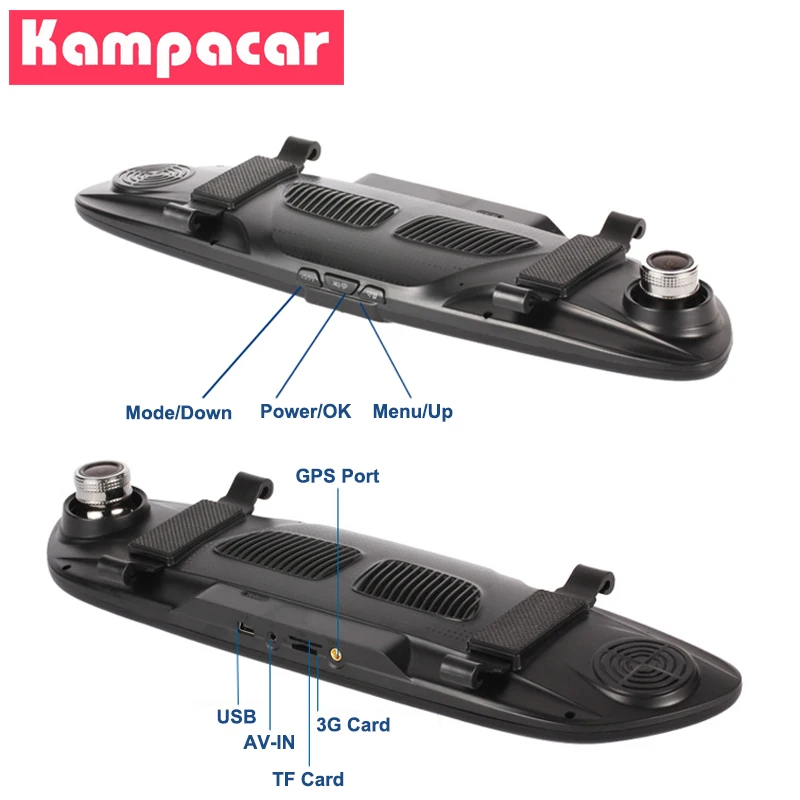 Kampacar Автомобильный регистратор 3g gps навигация Android зеркало заднего вида HD 1080P видеорегистратор Bluetooth двойной объектив Камера авто видеорегистраторы