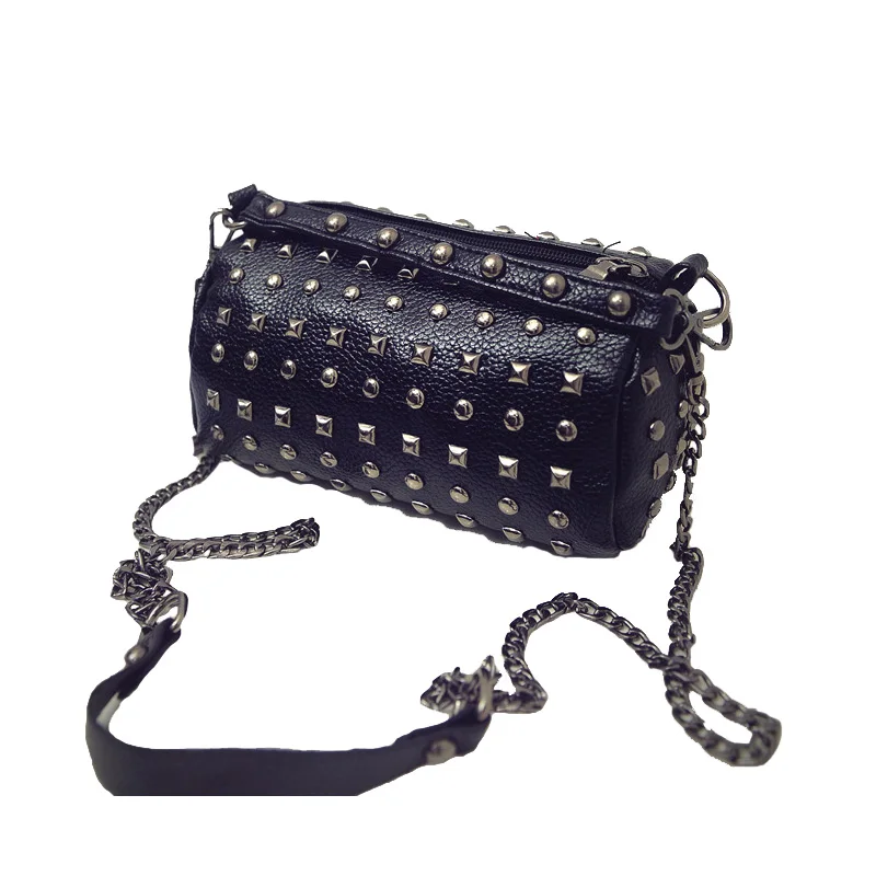 

Chain Shoulder Bag for Women Small Handbag Purse with Rivets Female Crossbody Bags Mini Clutch