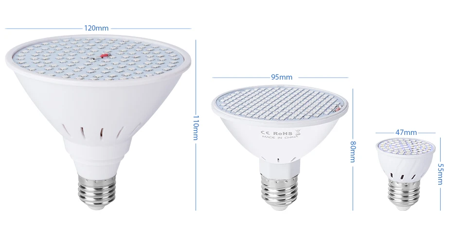 E27 Светодиодный светильник для выращивания растений, полный спектр, AC85-265V, фитолампия, Фито, лампа для помещений, для растений, цветов, для выращивания рассады