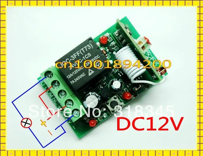 1000M12V 1CH беспроводной пульт дистанционного управления приемная плата и передатчик пульт дистанционного управления код обучения 315/433 МГц