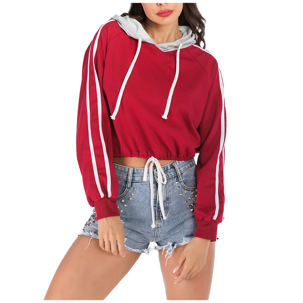 Sweatshirt 2019 Fashion Women Casual Drawstring Long Sleeve Sweatershirt Hoodie Tops hoodies and sweatshirts women W30720