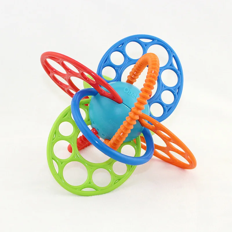 Baby Teether Pacifier font b Toy b font BPA Free Colorful Ball Rattle Early Hand Development