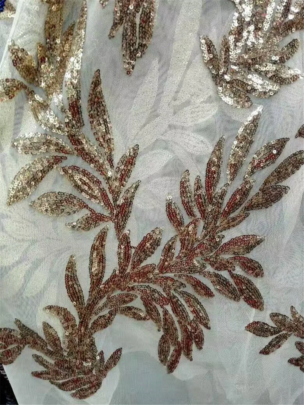 

Most popular High quality french net lace fabric!GOLD sequins lace fabric for wedding dress