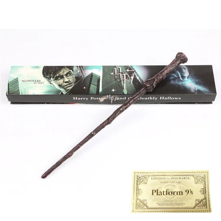 

25 Kinds of Har Potter Magic Wands Dumbledore Hermione Voldemort with Box Hogwarts London Express Replica Train Ticket