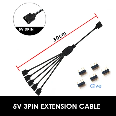 AURA дргб 1TO 2/3/4 и 5V 3PIN кабель расширения для MSI, ASUS материнская плата, двойной женский 3PIN порт, сплитер, VDG gigabyte кабель