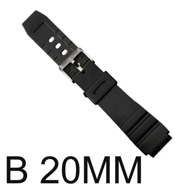 Ремешок для часов силиконовый резиновый ремешок для мужчин спортивный дайвинг черный ремешок для CASIO заменить электронные наручные часы ремень аксессуары для часов - Цвет ремешка: B 20mm