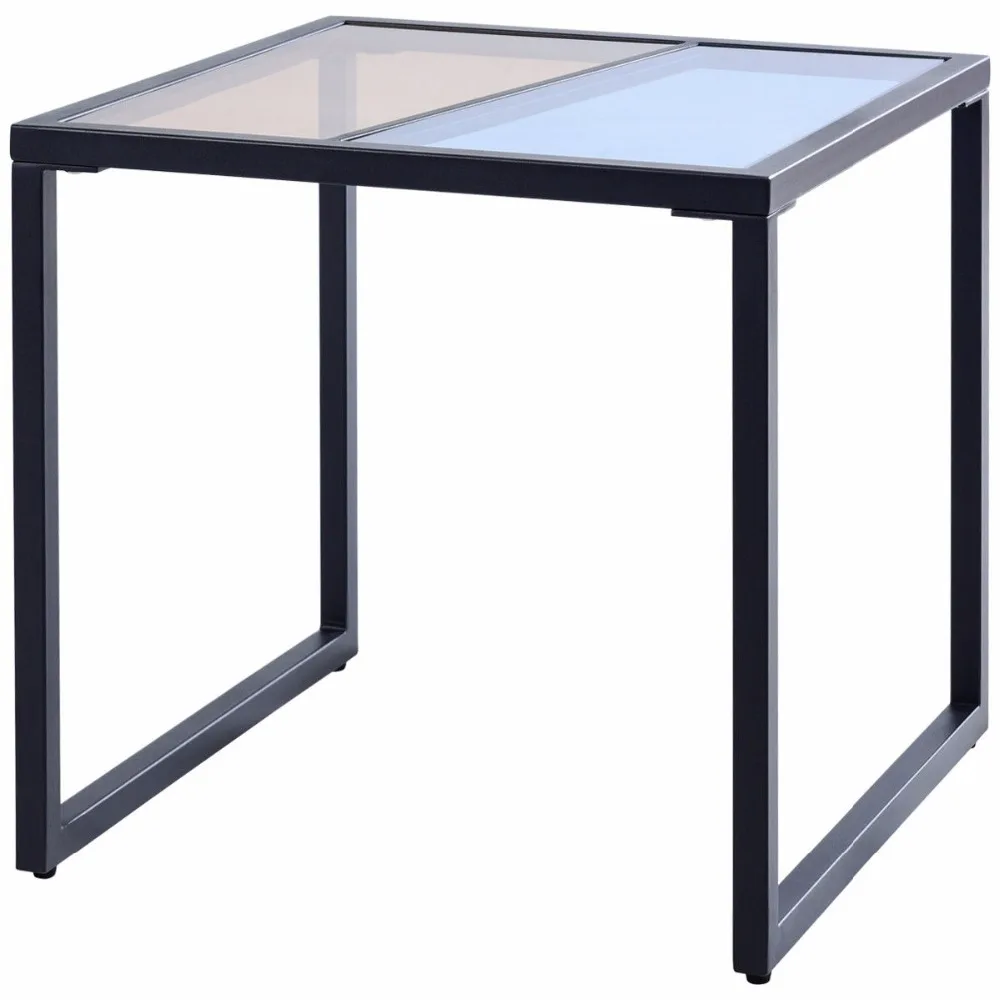 Giantex Square Side End Table Tempered Glass Top Metal Frame Coffee Tables Modern Living Room Furniture HW57283 Giantex Square Side End Table Tempered Glass Top Metal Frame Coffee Tables Modern Living Room Furniture HW57283