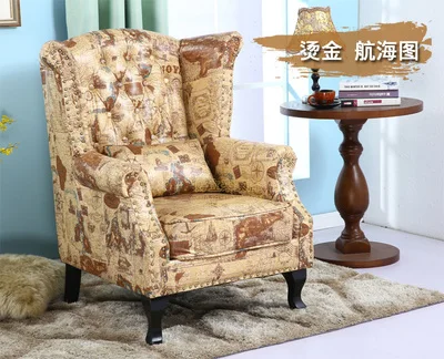 Луи Мода Американский Тигр стул Европейский ретро ткань одного человека диван гостиничный номер плюшевая кожа гостиная слот стул - Цвет: Gilding