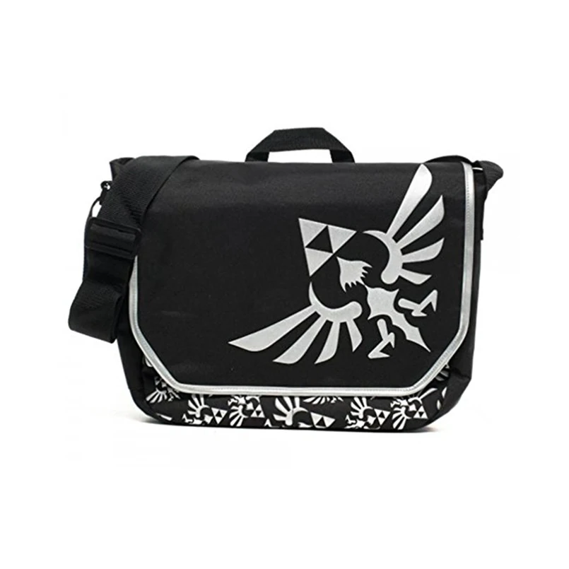 Nintendo Zelda Triforce Black Messenger Laptop Bag Men's Double Shoulder bag School Bag handbag