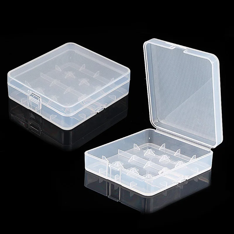 

2pcs Clear Storage Box Plastic Protective Storage Case Holder for 18650 18350 Batteries -30
