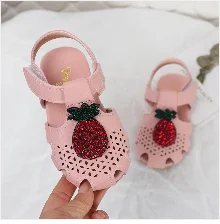 Летняя обувь для девочек; сандалии с закрытым носком для маленьких девочек; цветы для обуви; обувь принцессы; сандалии для малышей; детская обувь; MCH080