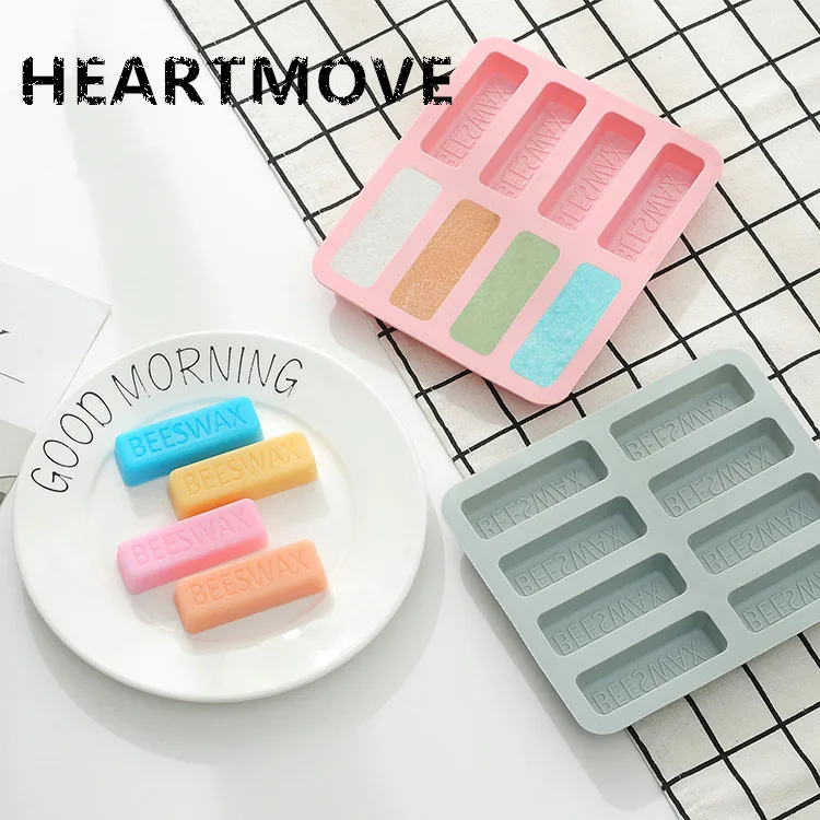 

HEARTMOVE New Arrival 8 Holes Beeswax Gold Bar Chocolate Mold Cake Mould Handmade Soap Mould DIY Baking Mold Gold Cake Tool 9184