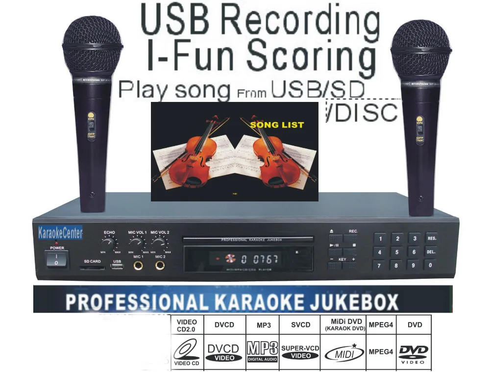 Cheap Karaoke Machine/recorder/dvd Player,w/ 40k Songs, 2mics Input Echo,  Can Play Song From Usb /sd Card/disc - Home Theatre System - AliExpress