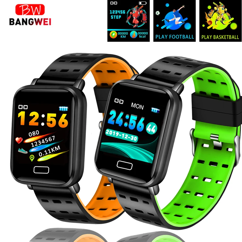 

BANGWEI 2019 New Smart Watch Men Blood Pressure Heart Rate Fitness Tracker Pedometer Women Sport Smart watch For Android IOS