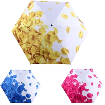 

Woman's umbrella Rain 2019 New Elegant Flower Female's Umbrella Five Fold Mini Pocket Umbrella Rain Women Parasol Anti-UV Gifts