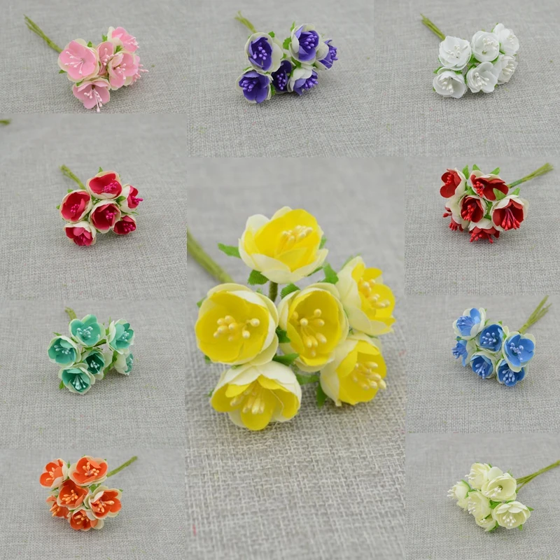 

60pcs/10bundle cheap Simulation roses Artificial flowers foam Wedding flower decoration Bride wrist flower Wreath material
