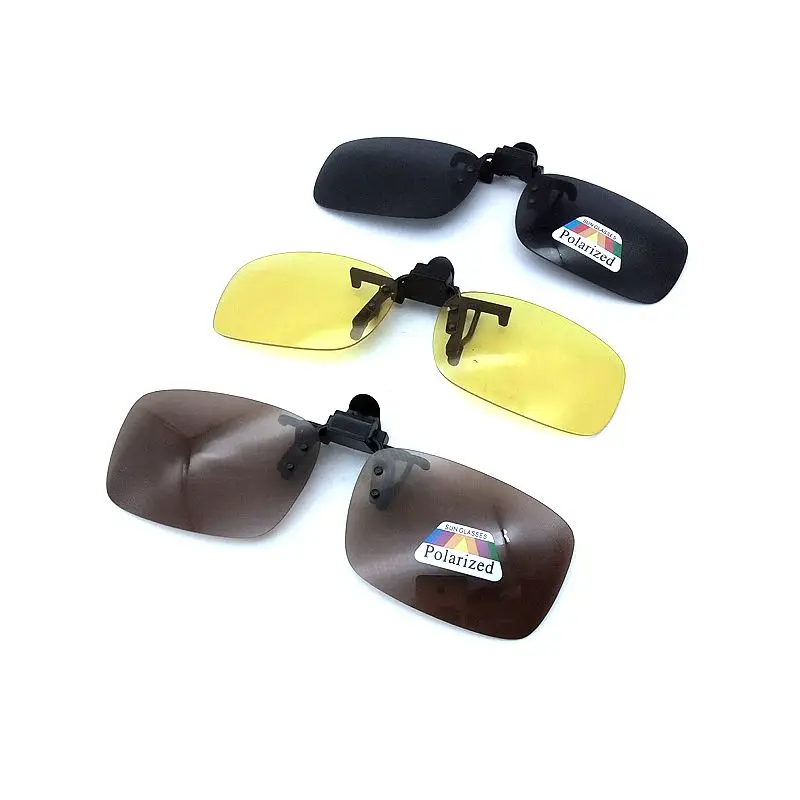 Driving Polarized UV 400 Night Vision Clip-on Flip-up Lens Sunglasses Glasses 3Color