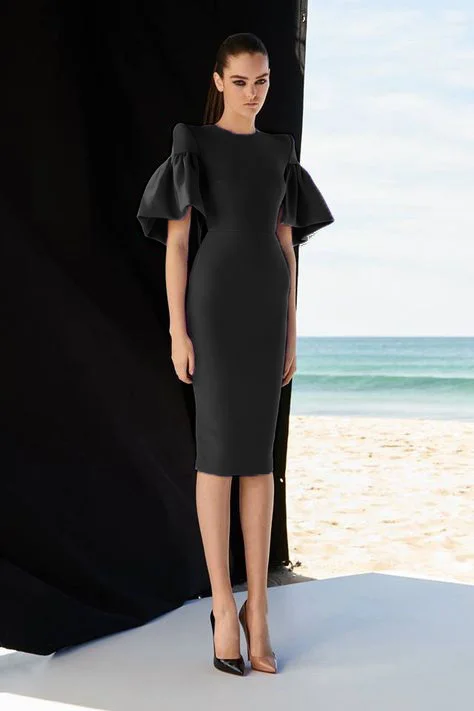 

2019 Purple black round neck ruffle dress Sexy evening Party Bodycon wholesale womens clothing autumn spring summer
