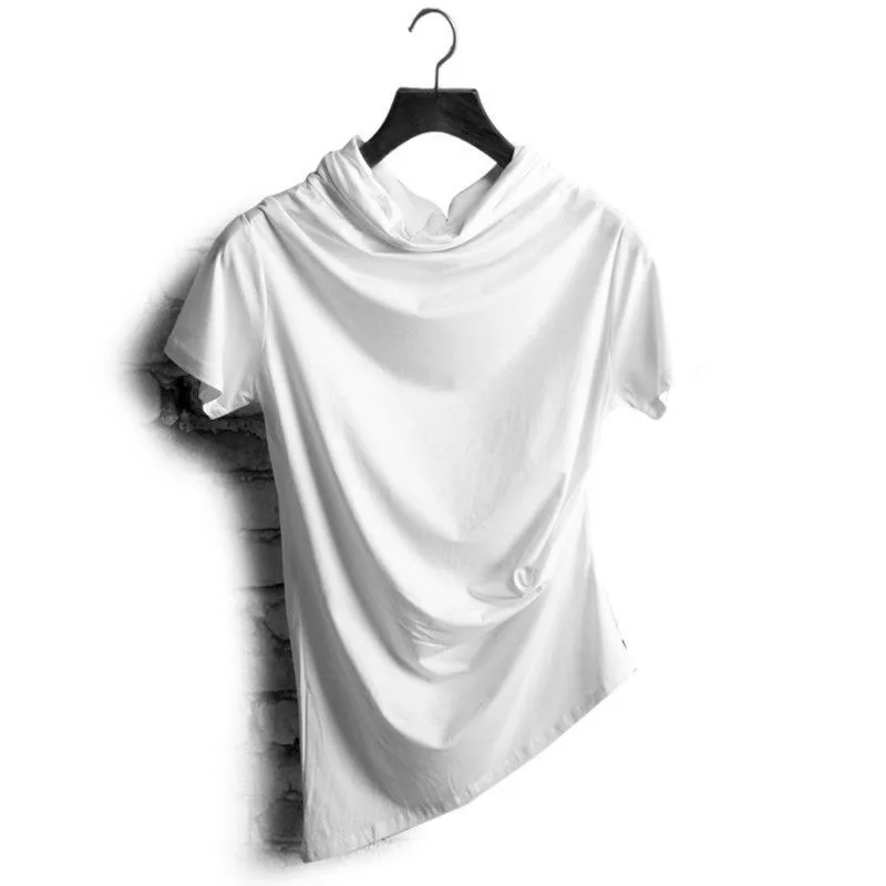 Summer new men's clothing of irregular solid color of cultivate one's morality short sleeve T-shirt Alternative popular tide Summer new men's clothing of irregular solid color of cultivate one's morality short sleeve T-shirt Alternative popular tide