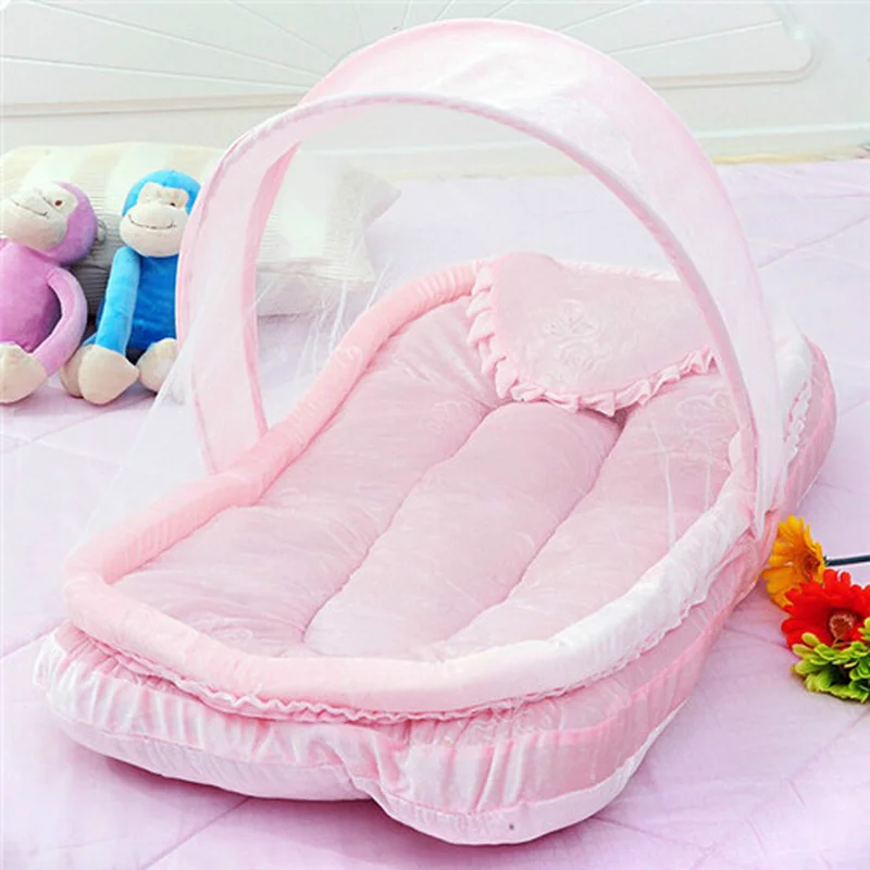 

Baby Crib Netting Luxury Baby Beds Mosquito Net Set Bed Nets Infant Bedding Blue/Pink Cushion Mattress + Pillow Maio Infantil