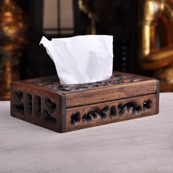 

Household Solid Wood Tissue Boxes Living Room Sheet Paper Box Creative Fashionable Towel Box for Hotel Restaurant Cafe Store