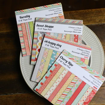 

12pcs/Pack 6*6inch 12 Design Patterned Paper Pack for Scrapbooking DIY Happy Planner Card Making Journal Project