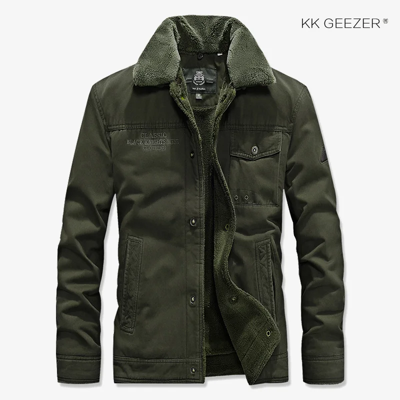 Мужская куртка в стиле милитари, флисовые пальто, зимняя куртка-бомбер ArmyGreen Air force, повседневная Высококачественная брендовая джинсовая куртка, деловая куртка - Цвет: Армейский зеленый