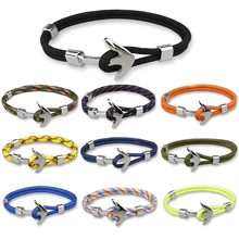 HOMOD Горячая Распродажа, пара браслетов, модные браслеты из сплава с якорем, плетеные браслеты из полиэфирной веревки, браслеты для женщин и мужчин, подарки