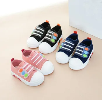 

2019 Spring New Child Canvas shoes Boys Girls Baby First Walker Toddler Shoes for Kittle kids Mutli-Color 1-3-year-old girl shoe
