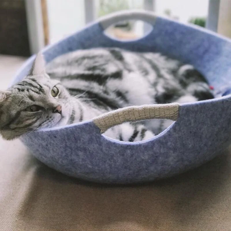 Goede Lente amp; Zomer Kattenbakvulling Huis Kat Huis Wasbare Vier Seizoenen Huisdier Kat Beddengoed Nest Pot Helm Modellering Kitty Huis 3 kleuren.