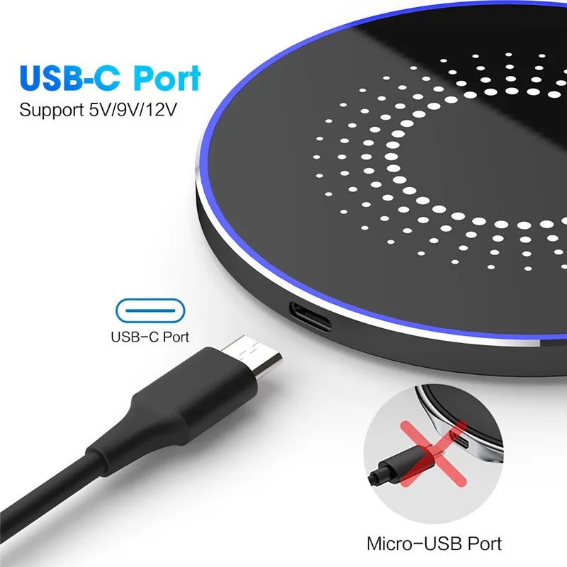 Беспроводное быстрое зарядное устройство usb type c QC 3 0 15 Вт|Зарядные устройства| |