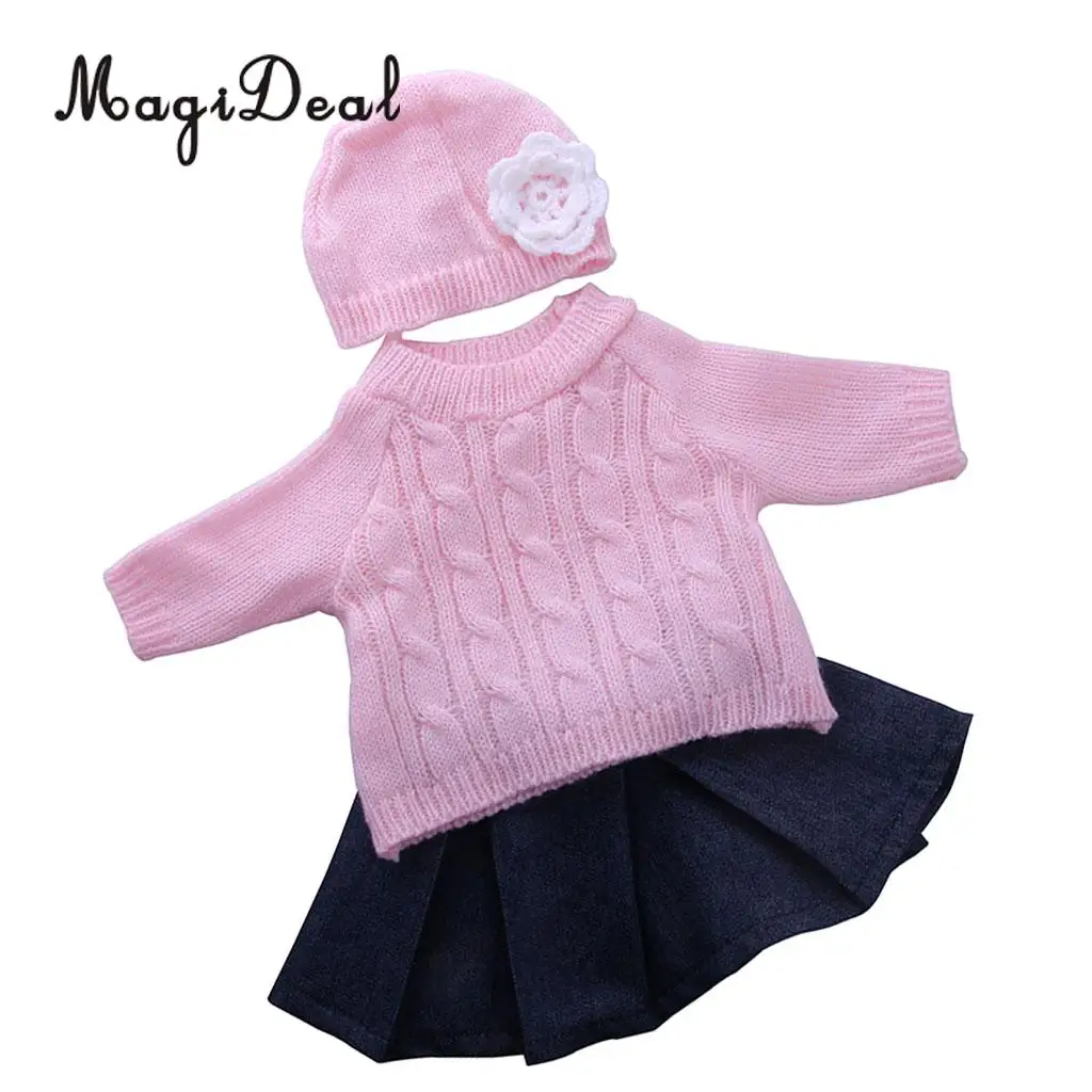 Fairy Clothes for   for   My Life 18 inch Doll Sweater Tops Pleated Skirt W/ Hat Clothing Accessories