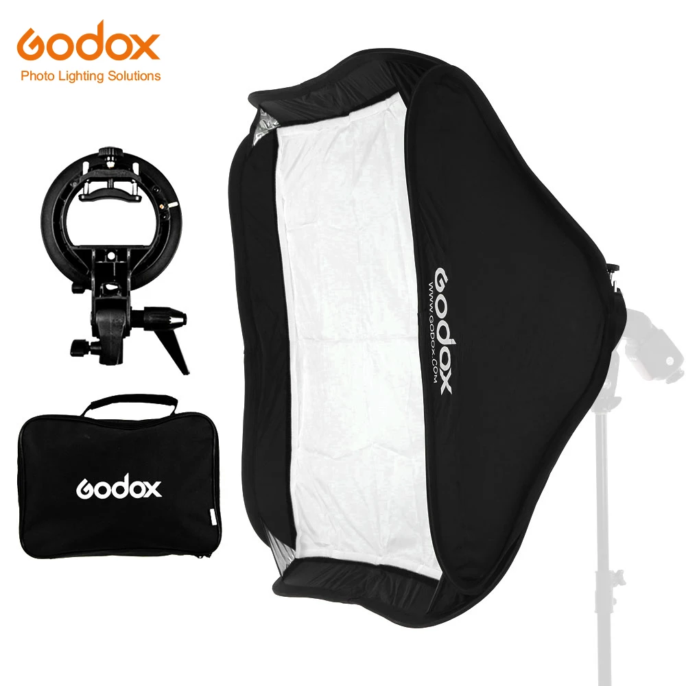 GODOX 60x60 см 24*24 дюйма софтбокс + S образный кронштейн для стабильного крепления Bowens