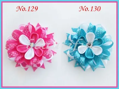

60pcs Hand Customize Hair Accessories BLESSING Good Girl Boutique Modern Style A-Bird's Nest Hair Bow Clip 200 No.Free Shipping