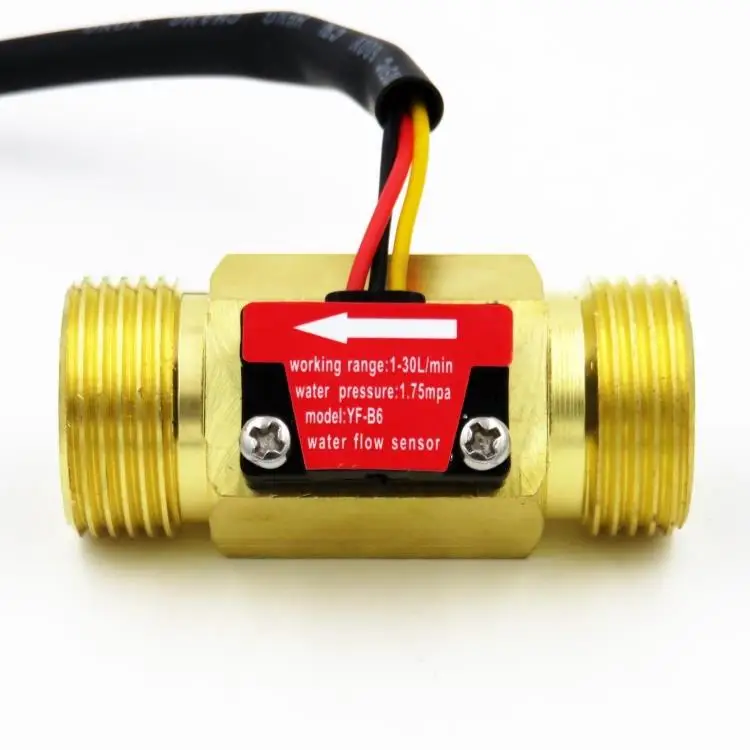 10pcs G3/4 Male Thread Brass Hall Effect Water Flow Sensor Flowmeter 1