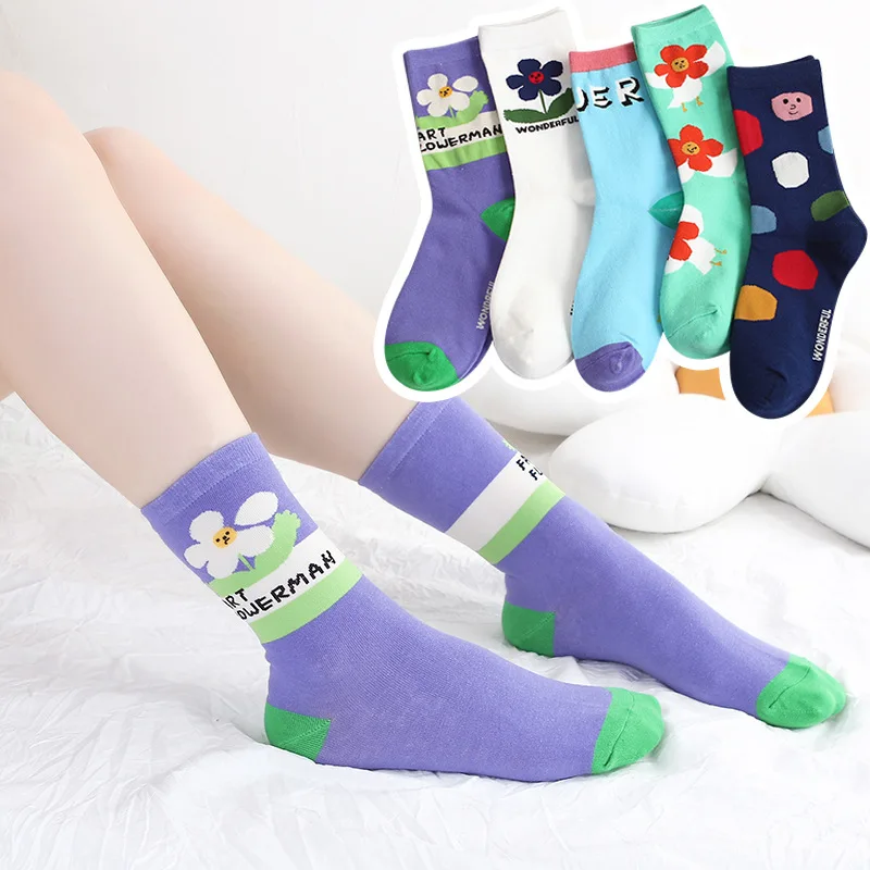 Корейские носки в японском стиле уличные модные милые трендовые Kawaii Женские